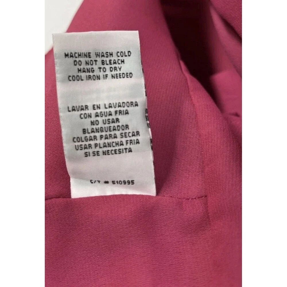 Danny & Nicole 16W Pink Short Sleeve Button Front Blouse Pleated Peplum - Picture 6 of 6